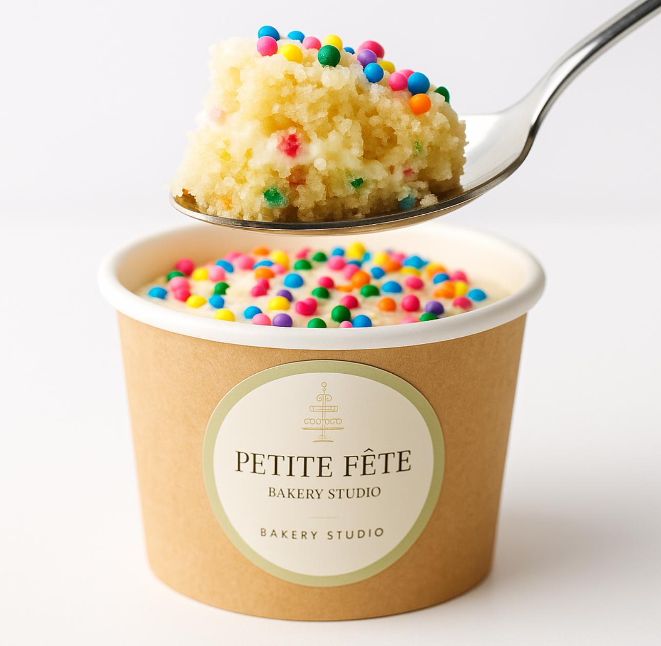 Spoonable confetti cake cup
