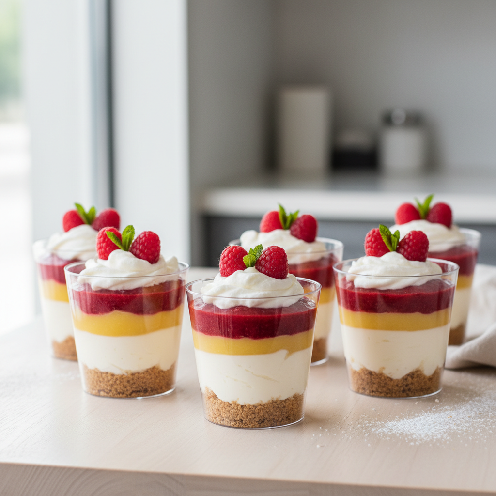 Raspberry Lemon Curd No-Bake Cheesecake Cups (Box of 12 · 5 oz each)