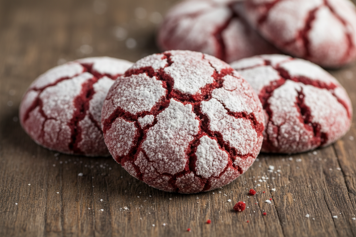 Red Velvet Crinkle Cookies