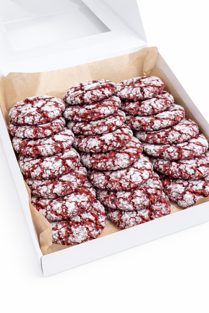 Red Velvet Crinkle Cookies