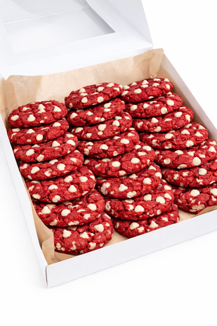 White Chocolate Red Velvet Cookies