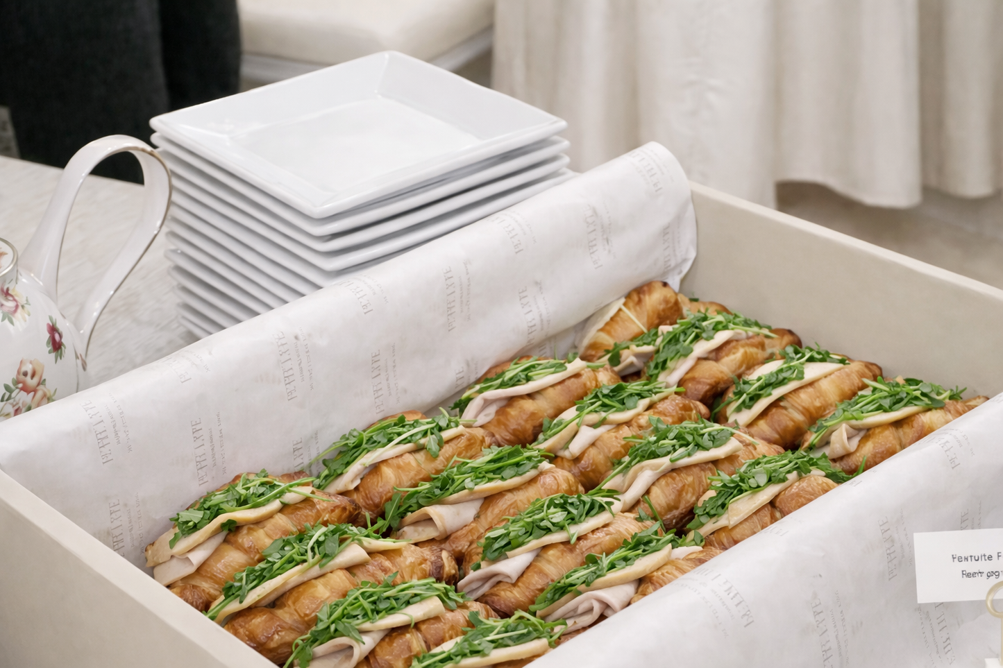 Turkey, Chesse, Arugula & Pesto Mini Croissants (20 Pcs)