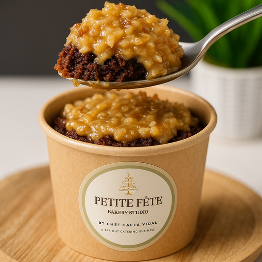 Spoonable german chocolate cake cup